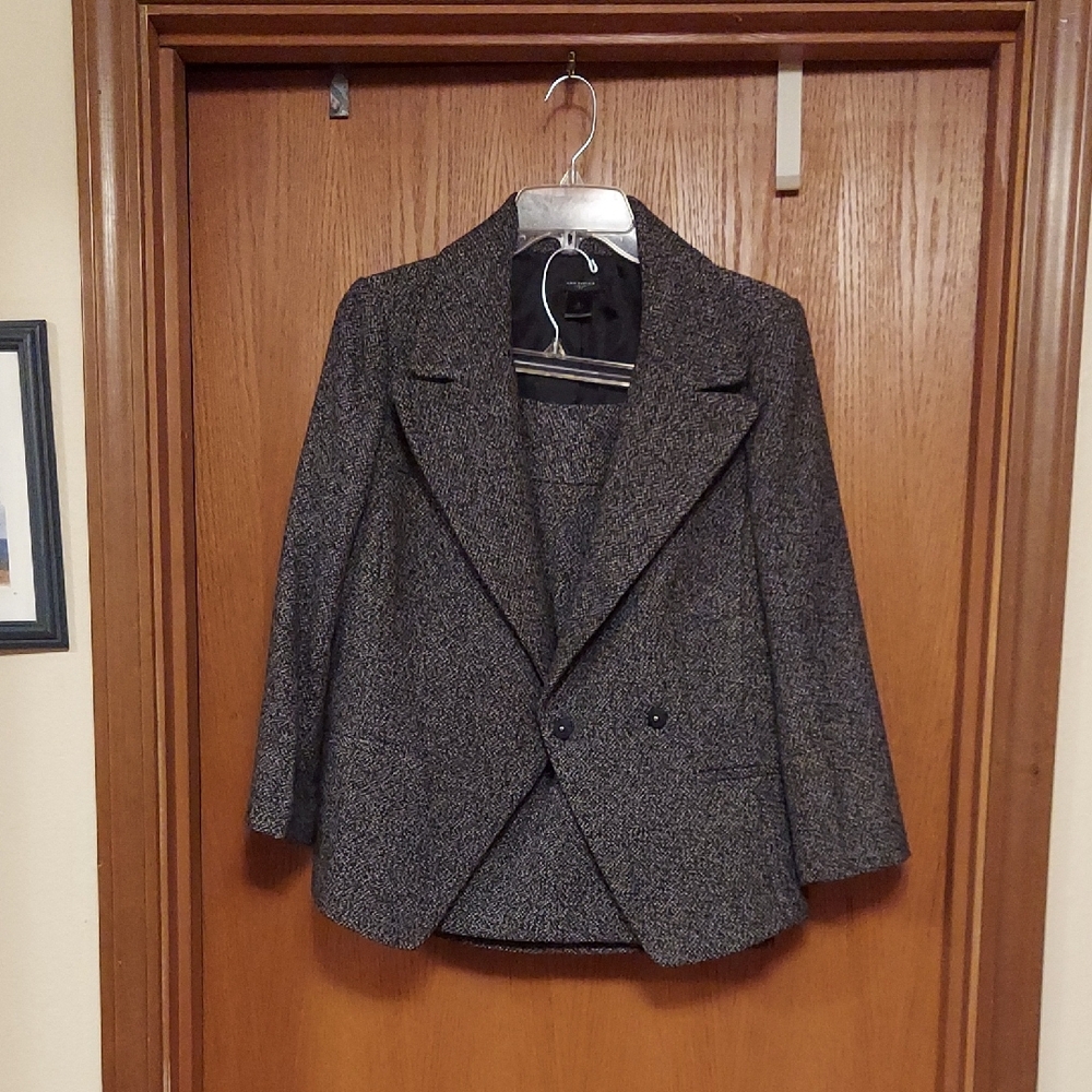 Ann Taylor Charcoal Blazer & Skirt Set